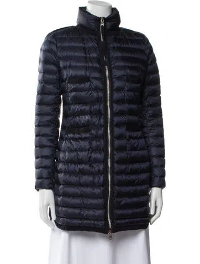 Pre-owned Moncler Nylon Down Jacket In Blue