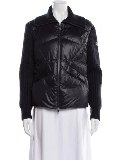 Pre-owned Moncler Nylon Down Jacket In Blue