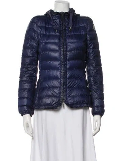 Pre-owned Moncler Nylon Down Jacket In Blue