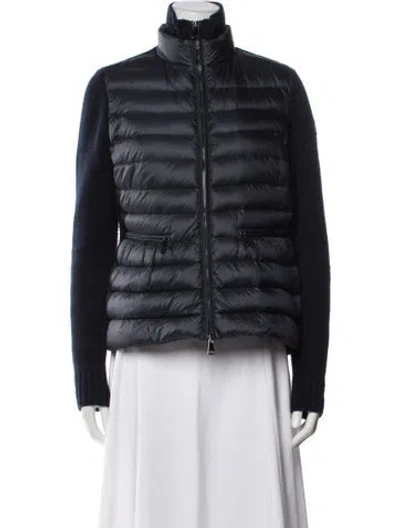 Pre-owned Moncler Nylon Down Jacket In Blue