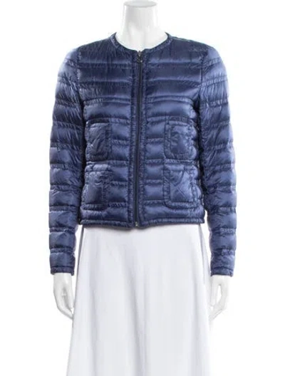 Pre-owned Moncler Nylon Down Jacket In Blue
