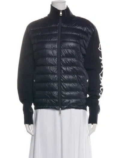 Pre-owned Moncler Nylon Down Jacket In Blue