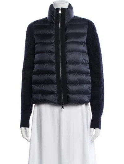 Pre-owned Moncler Nylon Down Jacket In Blue