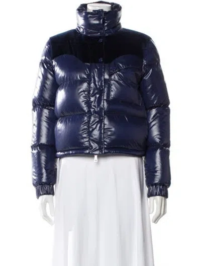 Pre-owned Moncler Nylon Down Jacket In Blue