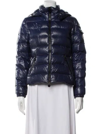 Pre-owned Moncler Nylon Down Jacket In Blue