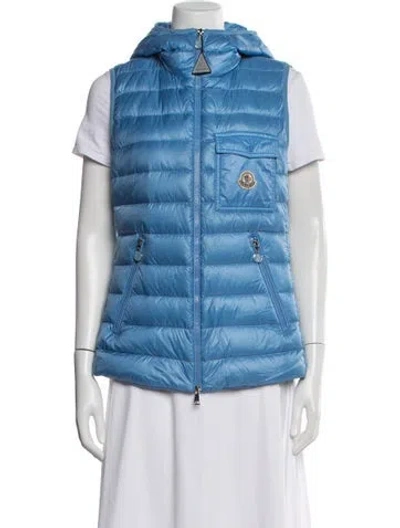 Pre-owned Moncler Nylon Down Jacket In Blue