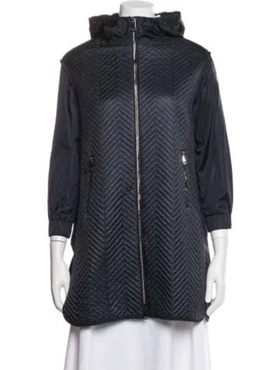 Pre-owned Moncler Nylon Down Jacket In Blue