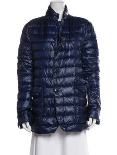 Pre-owned Moncler Nylon Down Jacket In Blue