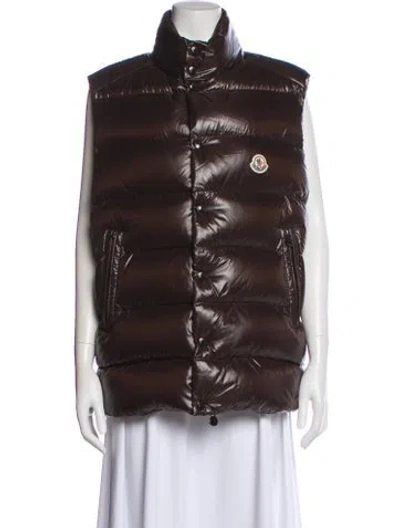 Pre-owned Moncler Nylon Down Jacket In Brown