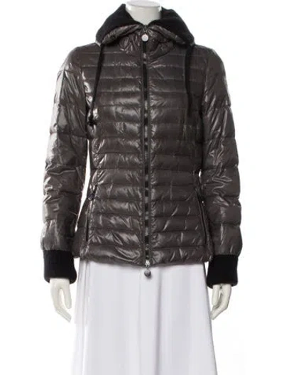 Pre-owned Moncler Nylon Down Jacket In Brown