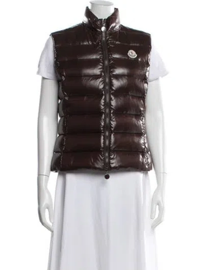 Pre-owned Moncler Nylon Down Jacket In Brown