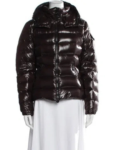 Pre-owned Moncler Nylon Down Jacket In Brown