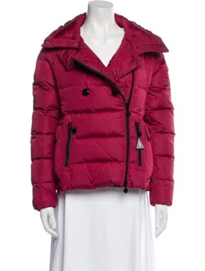 Pre-owned Moncler Nylon Down Jacket In Burgundy