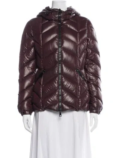 Pre-owned Moncler Nylon Down Jacket In Burgundy