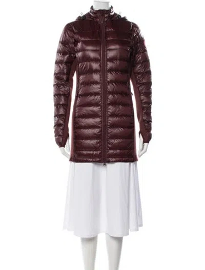 Pre-owned Moncler Nylon Down Jacket In Burgundy