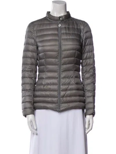 Pre-owned Moncler Nylon Down Jacket In Gray
