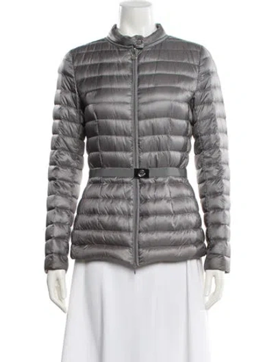 Pre-owned Moncler Nylon Down Jacket In Gray
