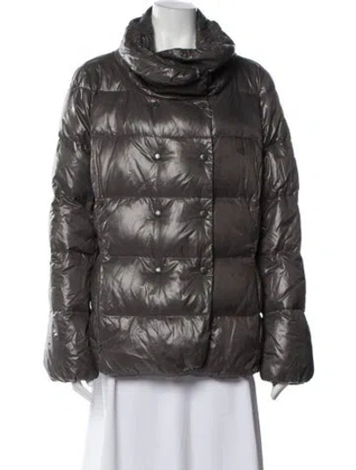 Pre-owned Moncler Nylon Down Jacket In Gray