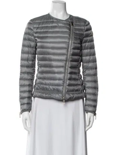 Pre-owned Moncler Nylon Down Jacket In Gray