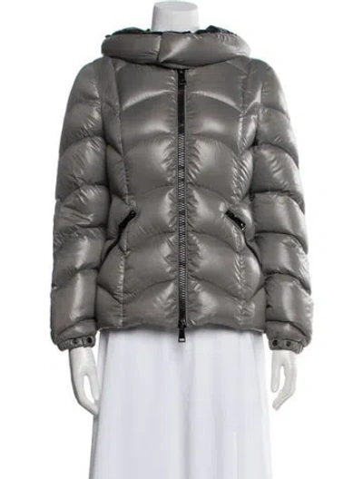 Pre-owned Moncler Nylon Down Jacket In Gray