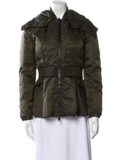 Pre-owned Moncler Nylon Down Jacket In Green