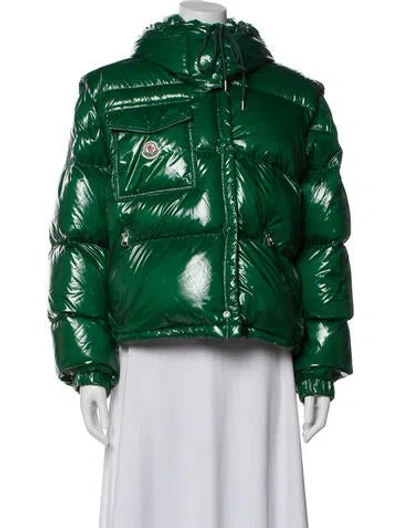 Pre-owned Moncler Nylon Down Jacket In Green