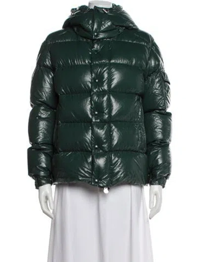 Pre-owned Moncler Nylon Down Jacket In Green
