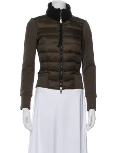 Pre-owned Moncler Nylon Down Jacket In Green