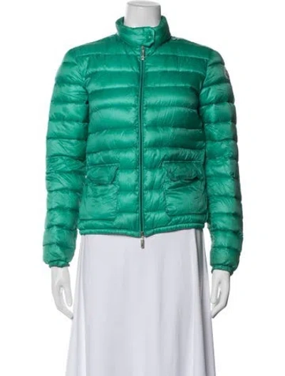Pre-owned Moncler Nylon Down Jacket In Green