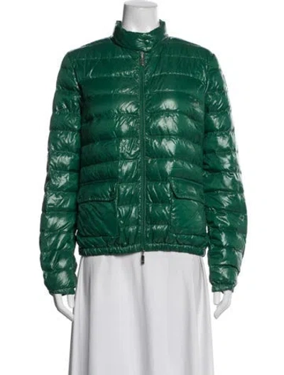 Pre-owned Moncler Nylon Down Jacket In Green