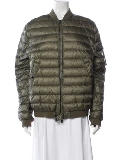 Pre-owned Moncler Nylon Down Jacket In Green
