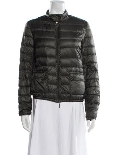 Pre-owned Moncler Nylon Down Jacket In Green