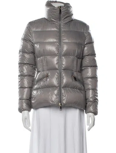 Pre-owned Moncler Nylon Down Jacket In Grey