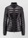 Moncler Nylon Down Jacket High Collar In Brown