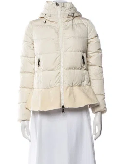 Pre-owned Moncler Nylon Down Jacket In Neutrals