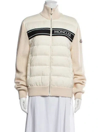 Pre-owned Moncler Nylon Down Jacket In Neutrals