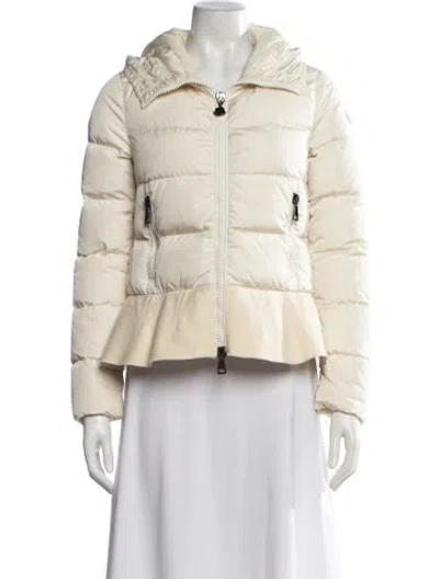 Pre-owned Moncler Nylon Down Jacket In Neutrals