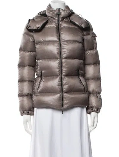 Pre-owned Moncler Nylon Down Jacket In Neutrals