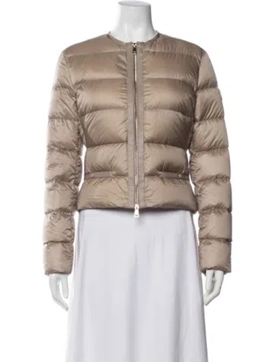 Pre-owned Moncler Nylon Down Jacket In Neutrals