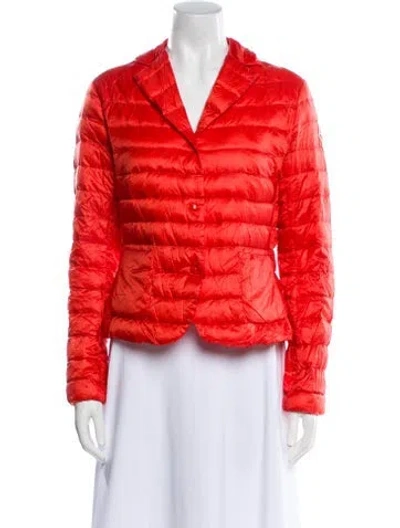 Pre-owned Moncler Nylon Down Jacket In Orange