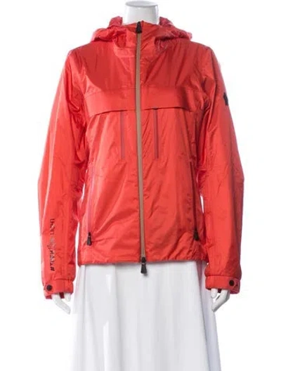 Pre-owned Moncler Nylon Down Jacket In Orange