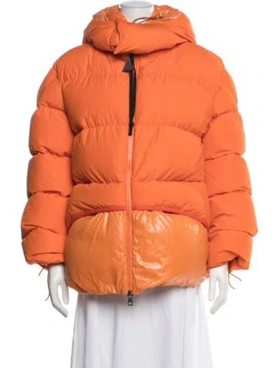Pre-owned Moncler Nylon Down Jacket In Orange