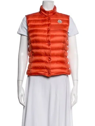 Pre-owned Moncler Nylon Down Jacket In Orange
