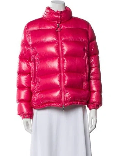 Pre-owned Moncler Nylon Down Jacket In Pink