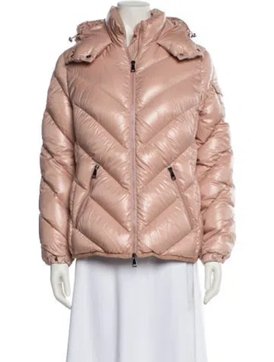 Pre-owned Moncler Nylon Down Jacket In Pink