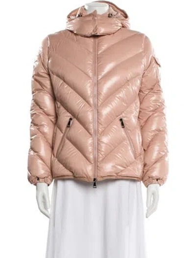 Pre-owned Moncler Nylon Down Jacket In Pink