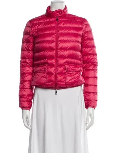Pre-owned Moncler Nylon Down Jacket In Pink
