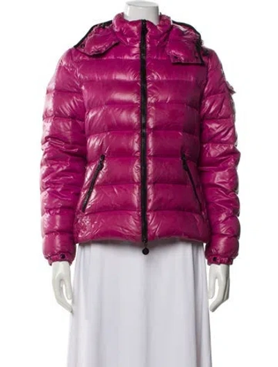 Pre-owned Moncler Nylon Down Jacket In Pink