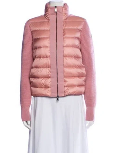 Pre-owned Moncler Nylon Down Jacket In Pink