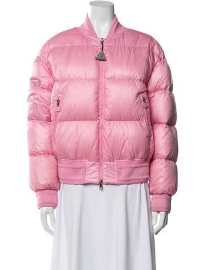 Pre-owned Moncler Nylon Down Jacket In Pink